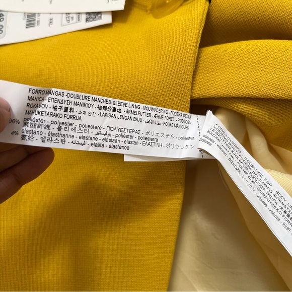 NWT Zara 227628 double breasted yellow gold blazer jacket career XS *READ - Picture 13 of 14